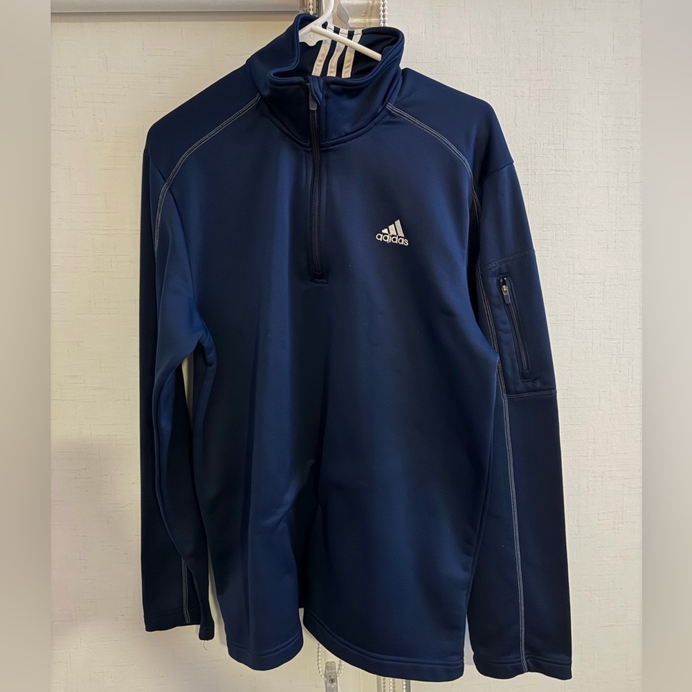 Adidas Men's Navy Blue Performance Jacket Quarter Zip - Adult - Large